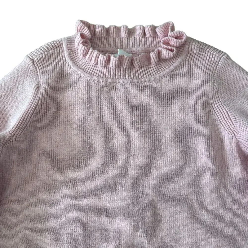 GAP Long Sleeve with Ruffles at Crew Neck and Cuff Pink 4T